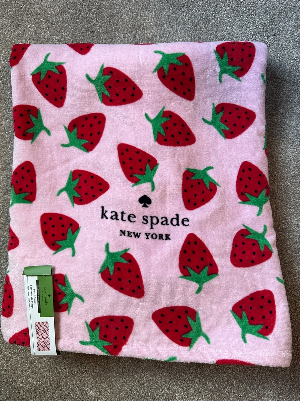 Nwt Kate spade strawberries beach towel